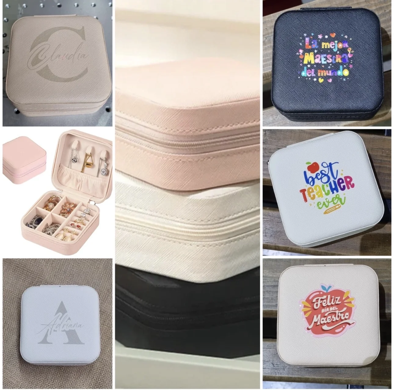 Joyero Portátil de Viaje Personalizado Grabado Láser